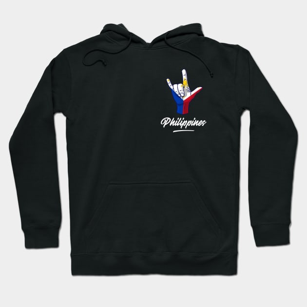 I Love You Philippines Hand Gesture Cute Gift Women Men Hoodie by teeleoshirts